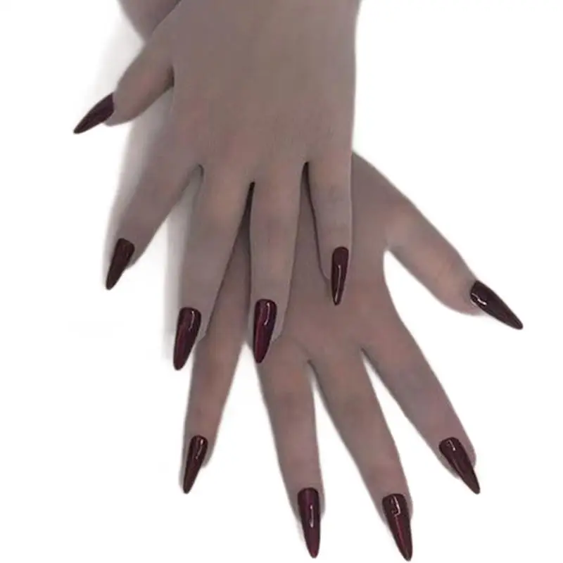 【Neu】Nahtlose Mesh-Nagel-Finger-Handschuhe, lustige Handschuhe, Cosplay, Halloween, Nachtclub, Tanz, Hochzeit, Party, Zubehör, Nagelhandschuhe – Detail 6