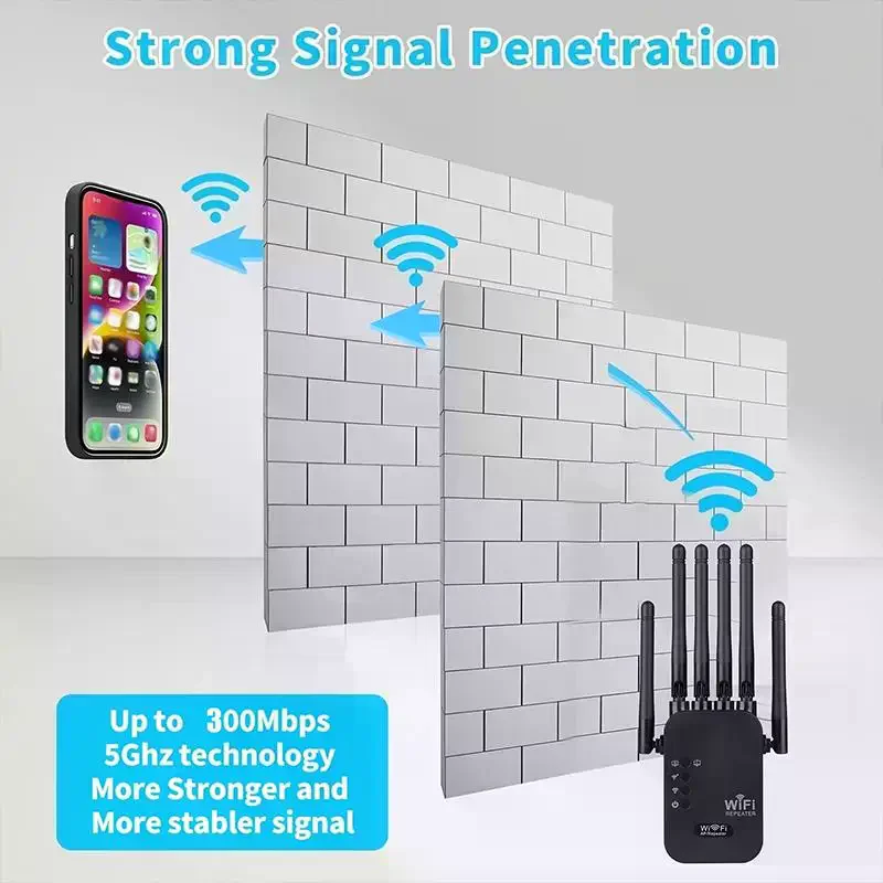 듀얼 네트워크 인터페이스 WiFi 6 리피터 신호 증폭기 라우터 300Mbps 신호 부스터 셀룰러 통신 증폭기
