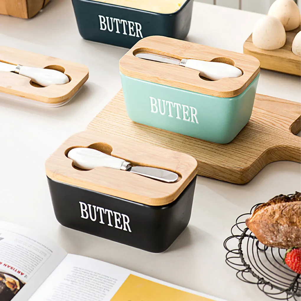Ceramic Butter Dish And Table Butter Dish For Countertop With Easy-to-Clean With Lid