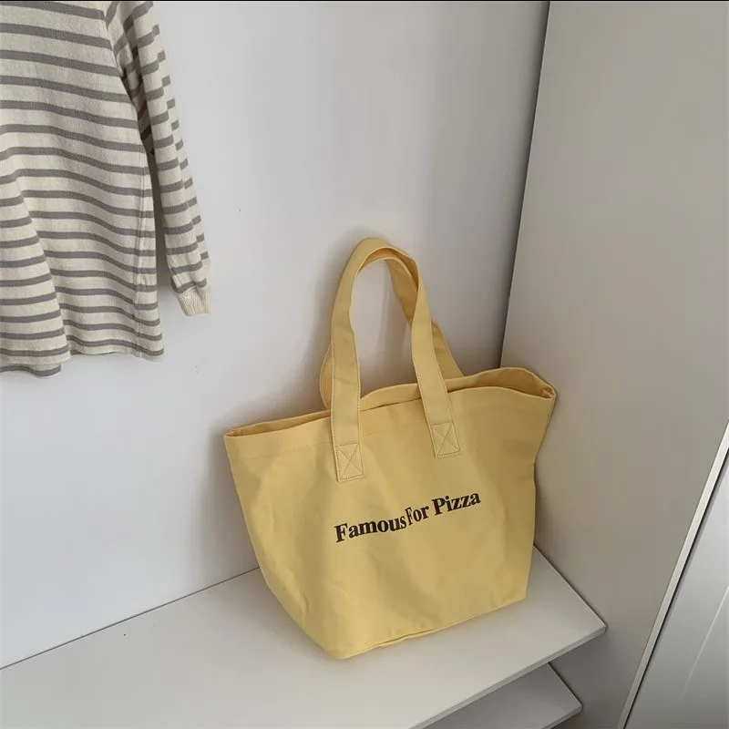 Women Extra Large Canvas Shopping Bag Ladies Special Designer Letters Print Handbags Girl's EcoTotes Students Book Shoulder Bag