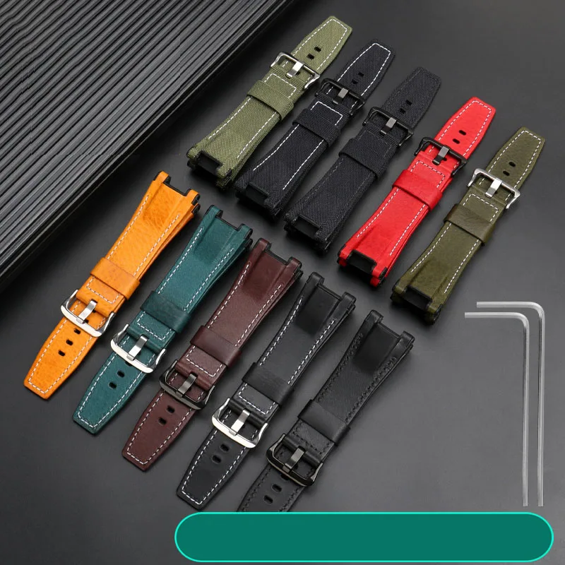 Premium Genuine Leather Watch Strap - Notched Design, 26mm Width