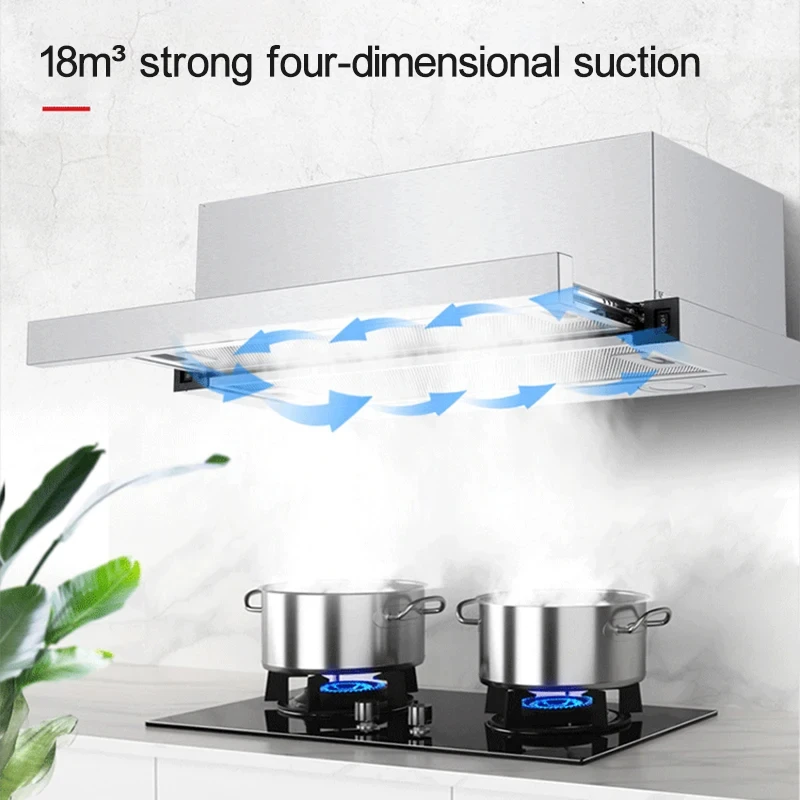 600mm Mini Range Hood Household Kitchen Exhaust Hood Range Hood Pull-Out Range Hood Stainless Steel Kitchen Apartment Range Hood 3