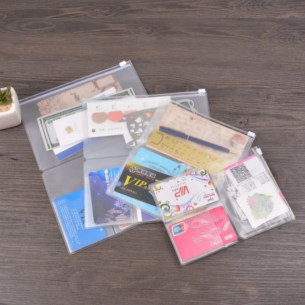 PVC 지퍼 포켓 파일 폴더 여행 저널 노트북 플래너 액세서리, 카드 홀더 보관 파우치 가방, A5, 일반, 여권