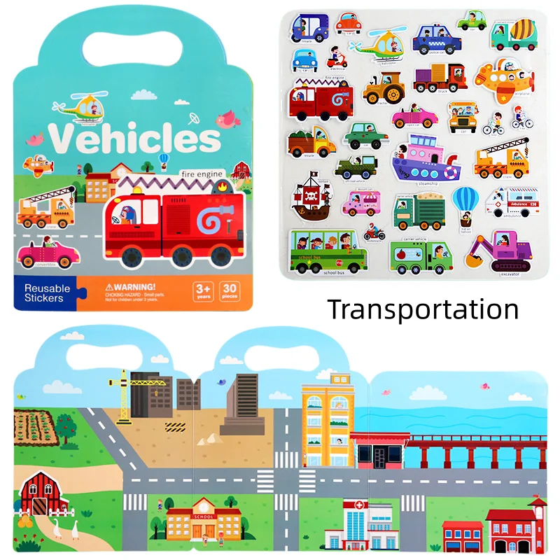 Reusable Toddler Sticker Book 6 Pack Educational Activity Set_voghion.com