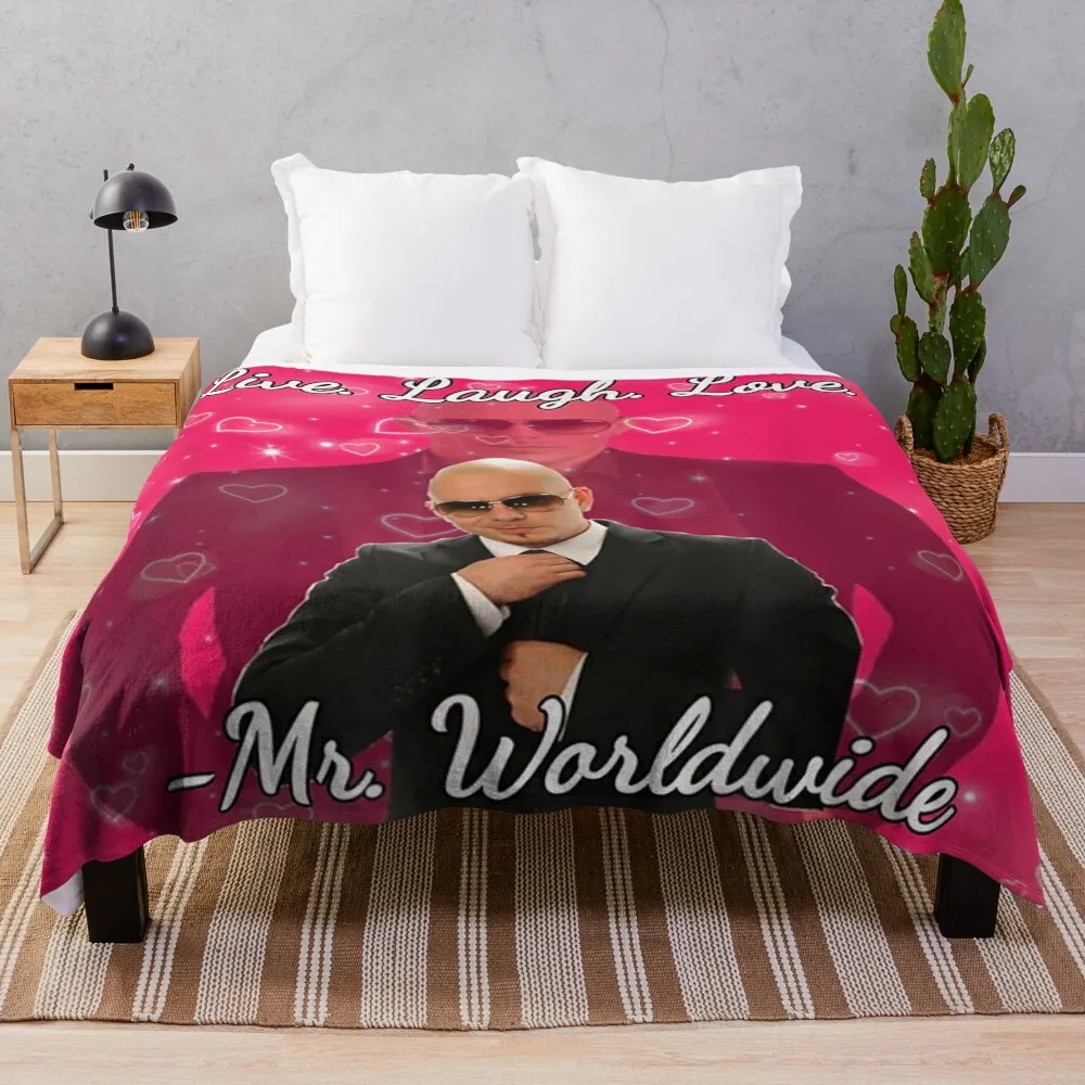 

Mr Worldwide Pitbull Valentine Throw Blanket Flannel Fabric Blanket For Sofa