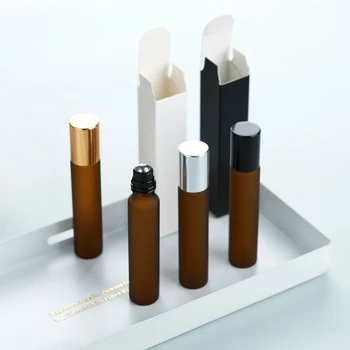 50/100PCS 10 มลกาแฟฟรอสต์แก้วน้ำหอมโรลเลอร์, ไม่ติดขัด, เครื่องจ่ายน้ำมันหอมระเหย, นำกลับมาใช้ใหม่ได้พร้อมกล่องด้านนอก 1