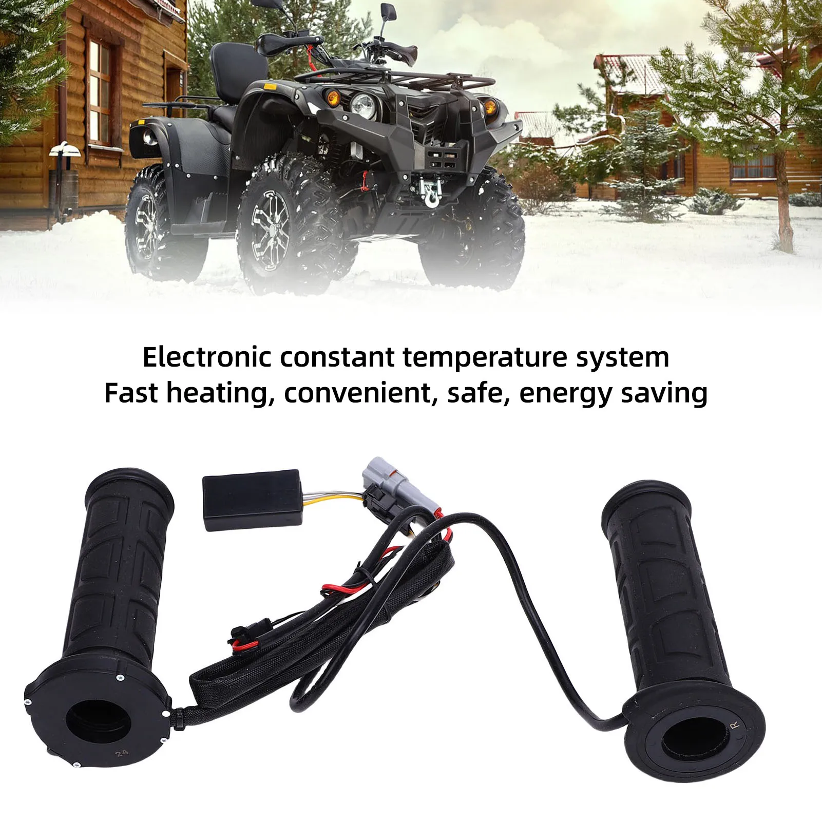 ATV Heated Grips Quick Heating Anti Slip  ATV Hand Grip Heater Constant Temperature Safe for 7/8 Inch 22mm Handlebars