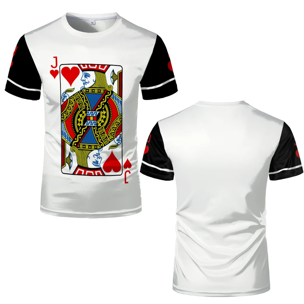 Heart 3D Printed Poker Graphic Unisex Casual T-Shirt