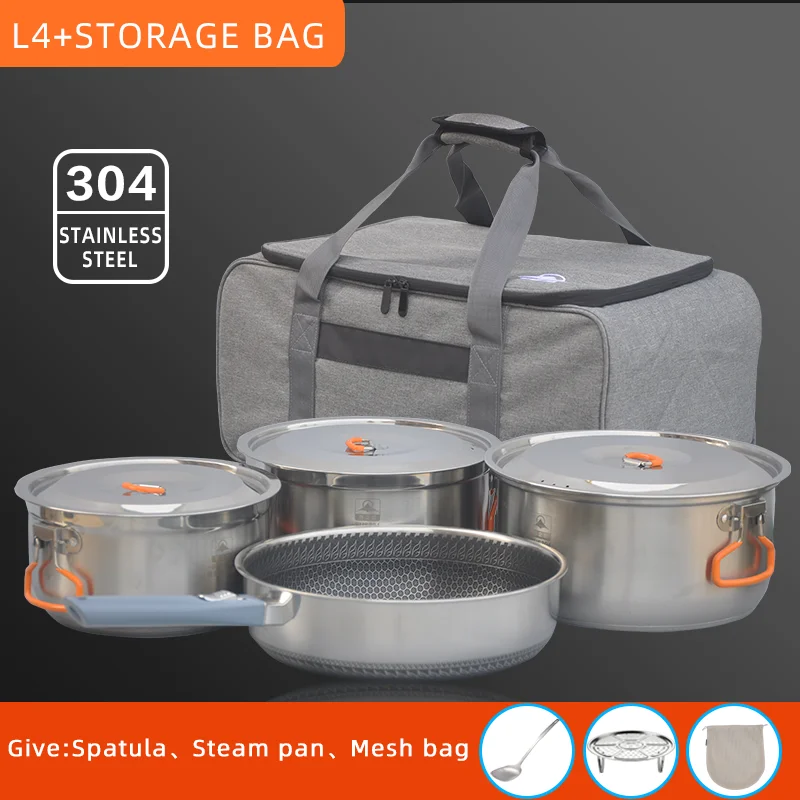 304 Stainless Steel Pot Foldable Portable Camping Cookware - Temu