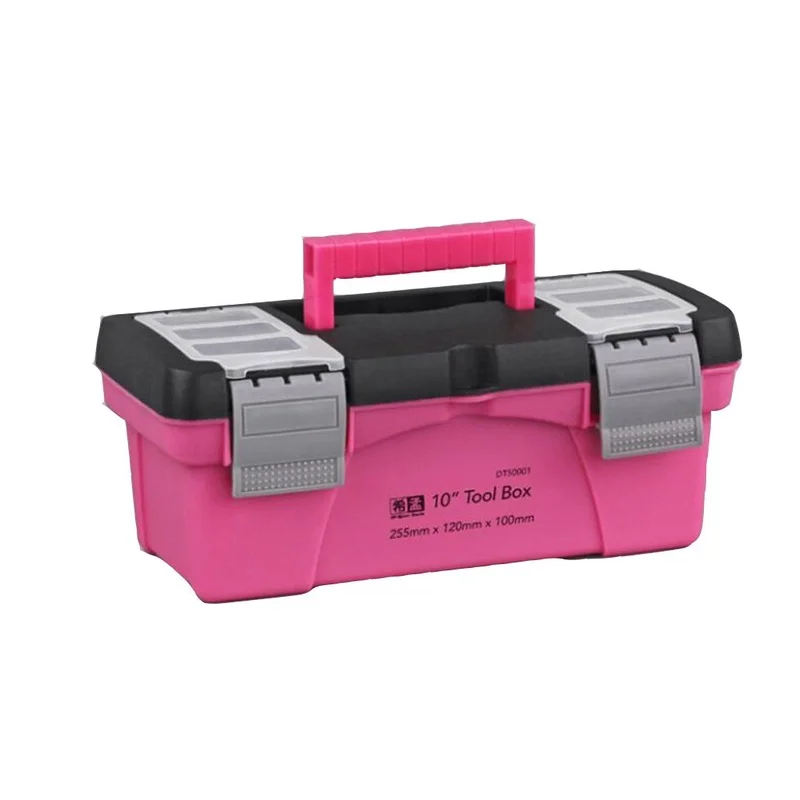 10 12.5 Inch Portable Tool Box Plastic Storage Pink Lady Women Inner Layer Toolbox for Tool Components Daily Necessities tool chest workbench Tool Storage Items