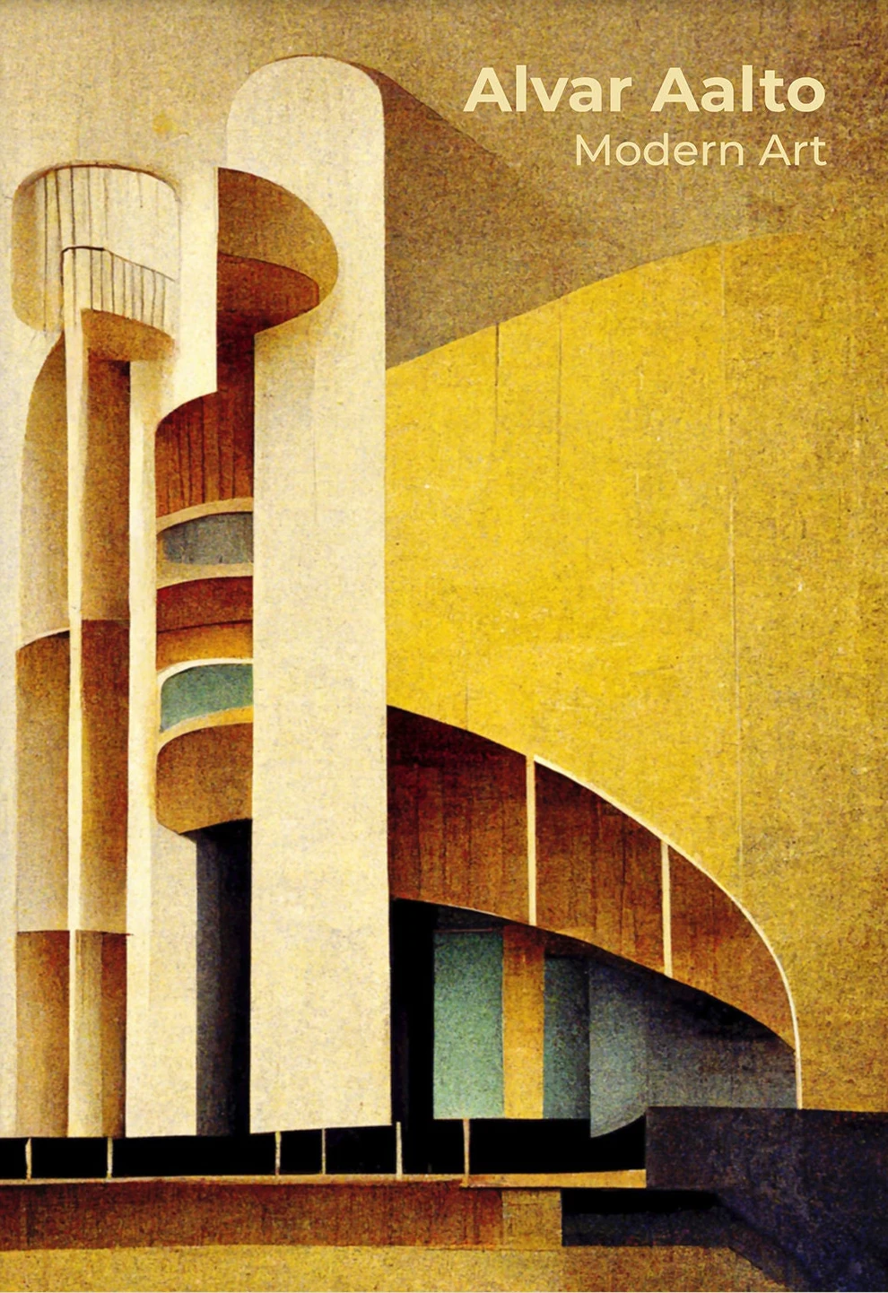 Minimalist Bauhaus Architecture Abstract Canvas Art