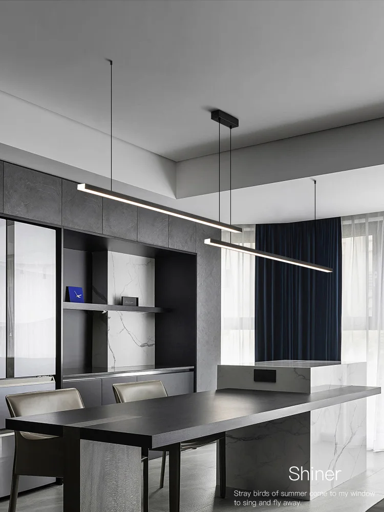 Dining room chandelier modern minimalist Nordic oneword strip
