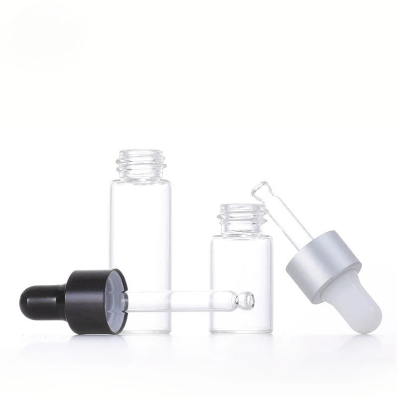1-5ml Clear Mini Glass Dropper Bottles Small with Glass Eye Dropper for Essential Oils Dispensing Bottle Sample Traveling Bottle dropper bottle