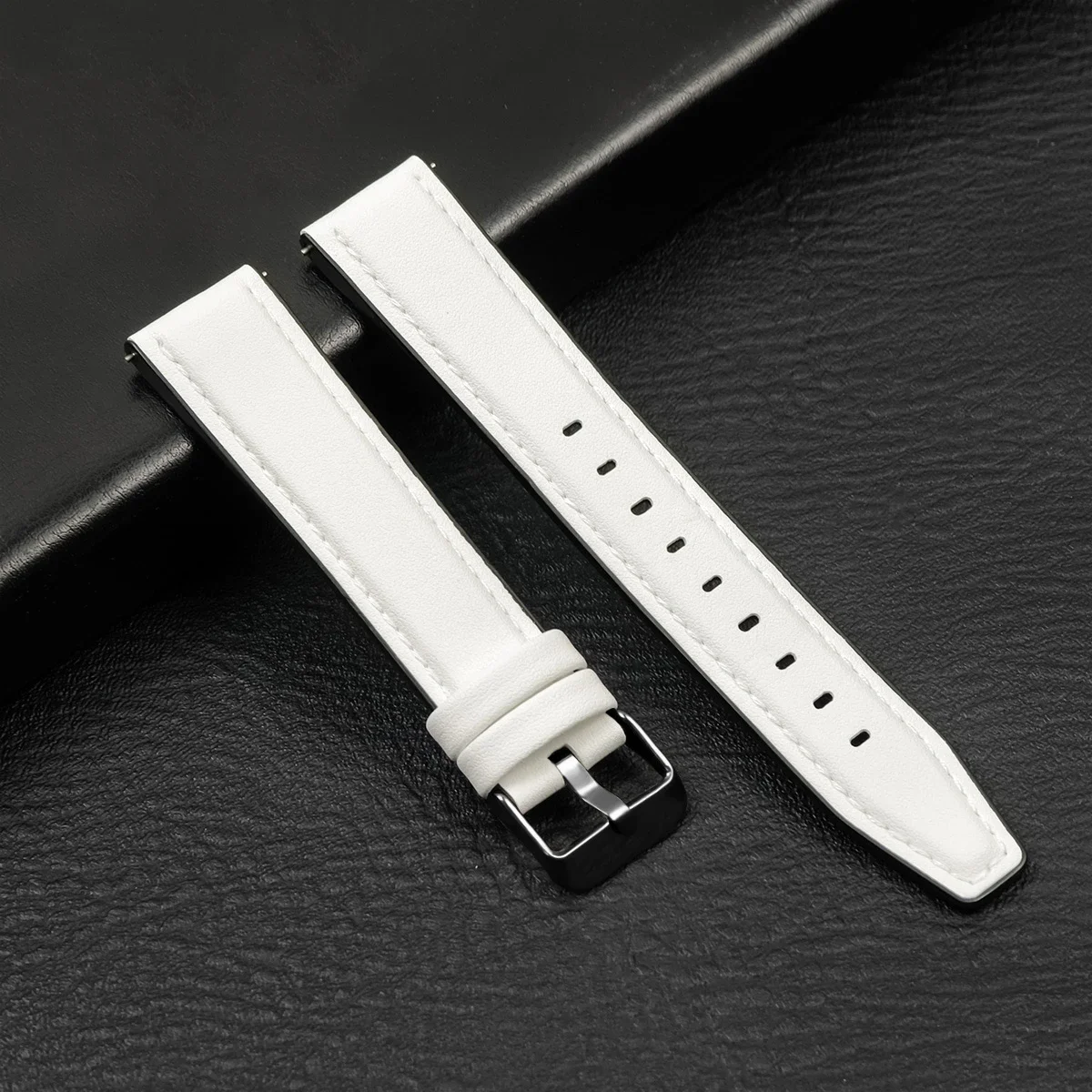 Elegant Leather Wristband - 20mm/22mm Adjustable Strap