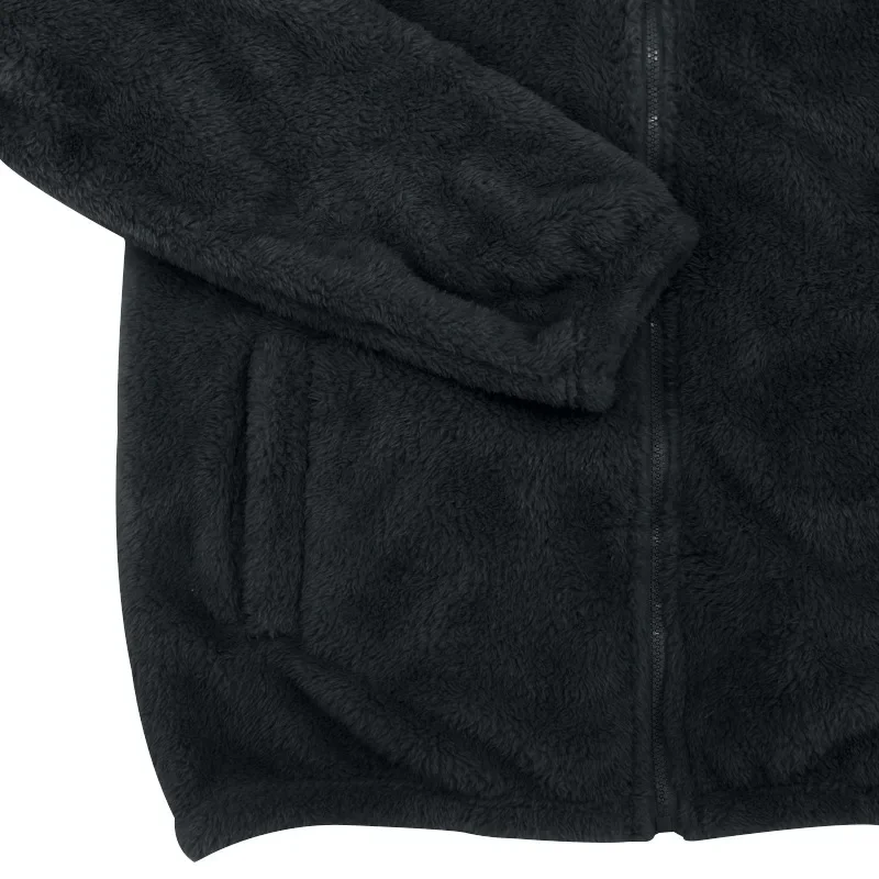 Herren-Doppelseitige Arctic Fleece Loose-Fit Kapuzenjacke mit Reißverschluss – Detail 7