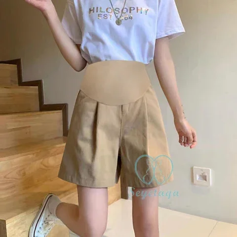 Wide Leg Loose Maternity Shorts Summer Casual Plus Size Elastic Waist belly Clothes for Pregnant Women Pregnancy Half Pants,maternity pants,pregnant shorts