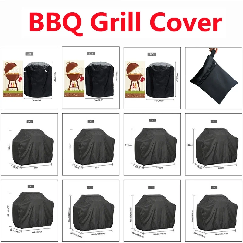 

BBQ Grill Barbeque Cover Anti-Dust Waterproof Weber Heavy Duty Charbroil BBQ Cover Outdoor Rain Protective Barbecue Cover