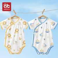 AIBEDILA Baby Boys Summer Thin Cartoon Rompers Baby Girls Short Sleeve Bodysuit Newborn Infants Jumpsuit New Costume 1