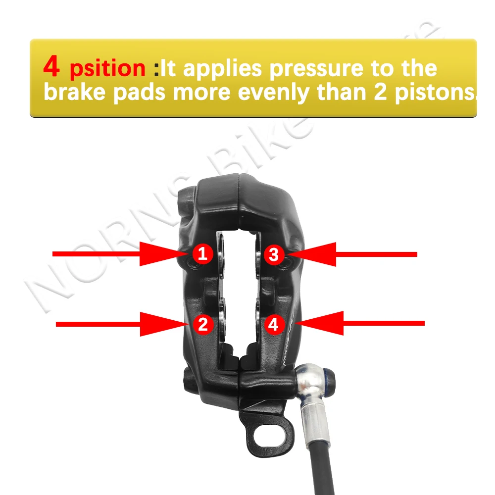 Bicycle Disc Brake NUTT 4 Piston Y-5 Electric E-Bike Scooter Hydraulic 140 160 180 Rotor For A5-D KUGOO Dualtron Kaabo Mantis
