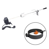 Nouveau rôtissoire à broche pour Barbecue électrique avec tige de câble de 120 cm de long, Kit de rôtissoire pour Barbecue en plein air 2