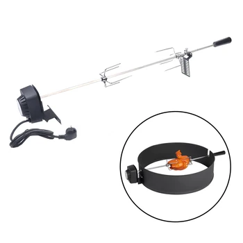 New Electric BBQ Grill Spit Roaster w/ 120 cm long cableRod Outdoor Barbecue Grilling Rotisserie Kit 2