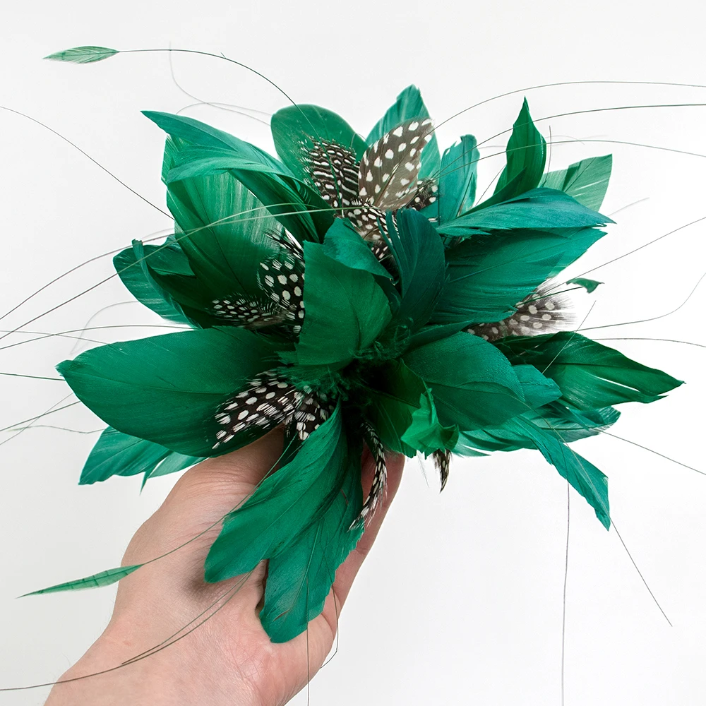 

Green Fancy Goose Feather Flower Headdress for Jewelry Feathers Craft Accessories for Wedding Party Hat Decoration Plumes