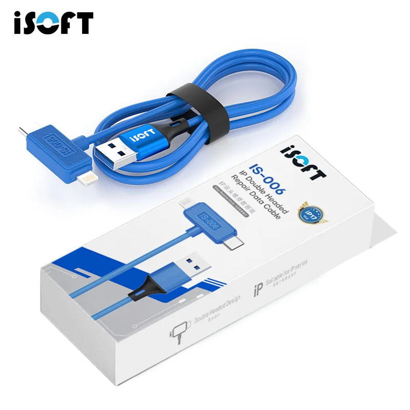 ISOFT IS-006 V2.0 듀얼 인터페이스 데이터 복구 케이블 아이폰 플래싱 및 전송용 빠른 시작 DFU 퍼플 스크린 수리