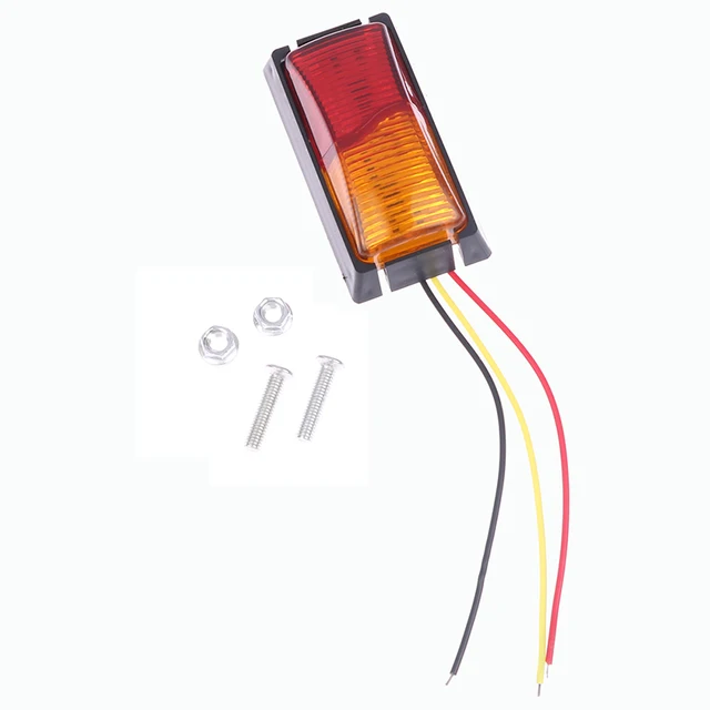 New 1PC Waterproof 10-30V 8 LED Amber And Red Side Marker Light Clearance Lamp Trailer Truck Boat Warning Light