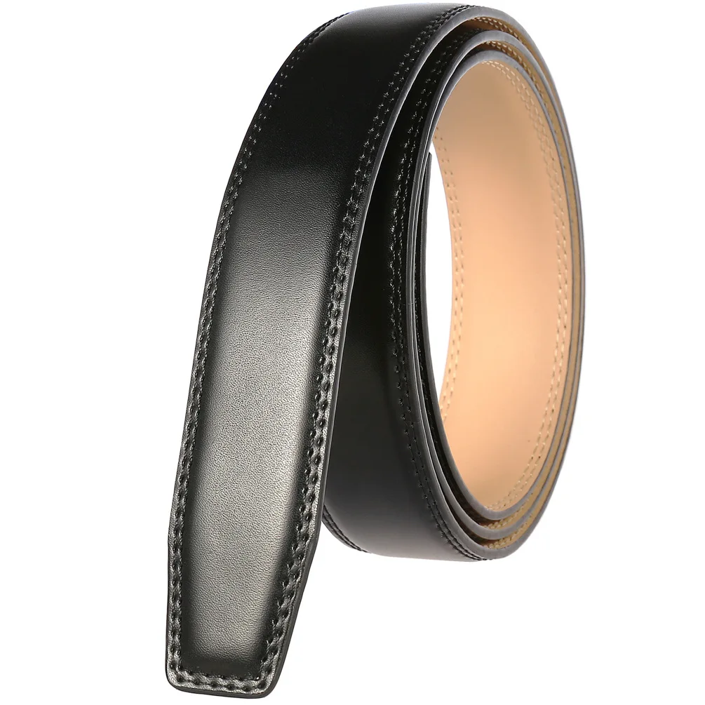 16 Styles 3.0cm 3.1cm Men's Genuine Leather Belts Automatic Buckle Belts Men No Buckle Belts High Quality Black Brown Waistband