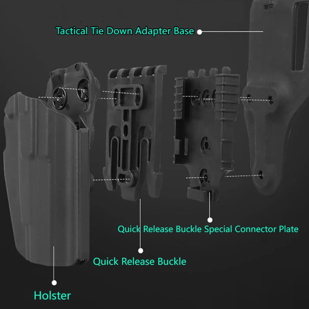 Tactical 2Pcs Nylon Molle Quick QLS Kit sistema di bloccaggio QLS19/ 22 piastra ricevitore fibbia a sgancio rapido per fondina pistola da caccia