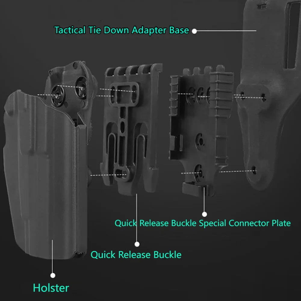 Tactische 2 Stuks Nylon Molle Quick Qls Vergrendelingssysteem Kit Qls19/22 Quick Release Gesp Ontvanger Plaat Voor Jacht Pistool Holster