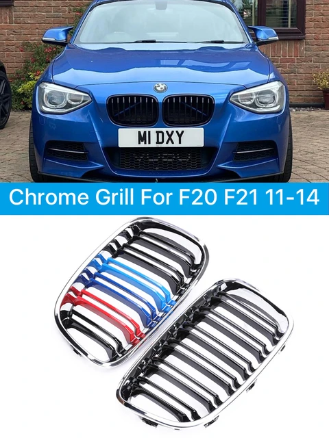 Front Upper Kidney Bumper Grill Chrome M Style Grille Cover For