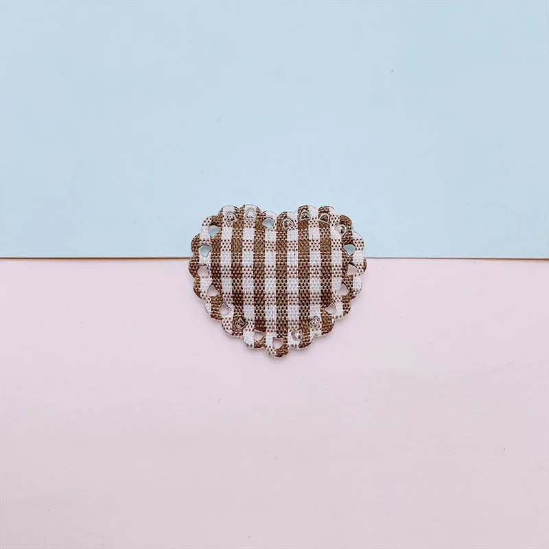 70 Stück Gitter Stoff Herz Bowknot gepolsterte Applikationen für DIY Haars pange Zubehör Kleidungs stück Kopf bedeckung Dekor Patches – Detail 16