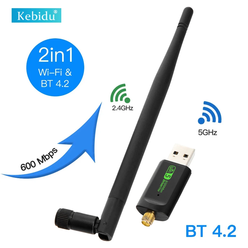Bluetooth USB 600 Мбит/с 2 в 1 Wi-Fi адаптер антенна беспроводная сетевая карта все для