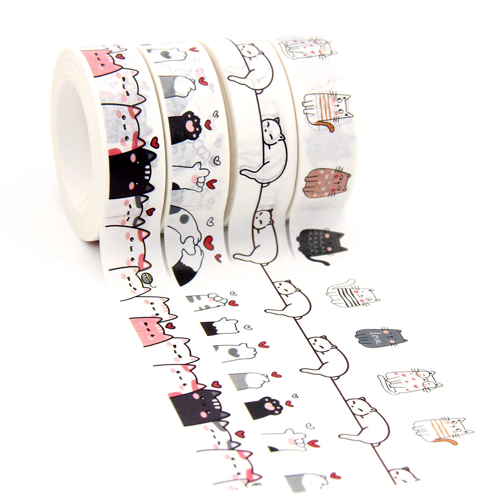 1PC 10M Cat Paws Little Heart Panda Animal Balloon Elephant Blue Whale Decorative Washi Tape Scrapbooking Masking Tape washi tape decoration tape decorative tape masking tape adhesive tapes adhesive tape