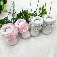 Newborn Baby Socks For Girls Cotton Lace Infant Girls Sock Spring Princess Bow Toddler Baby Girls Socks 0-6M 3