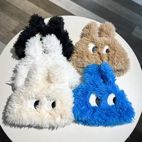 Cute Cartoon Big Eyes Funny Puppy Plush Pullover Hat Female Autumn Winter Warm Thick Long Ear Protective Hat 1