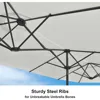 15ft Patio Market Umbrella with Base Included Double-Sided Rectangle Outdoor Umbrella Table Umbrella with Crank 2