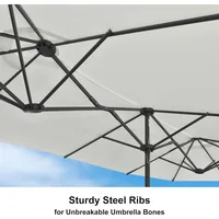 15ft Patio Market Umbrella with Base Included Double-Sided Rectangle Outdoor Umbrella Table Umbrella with Crank 2