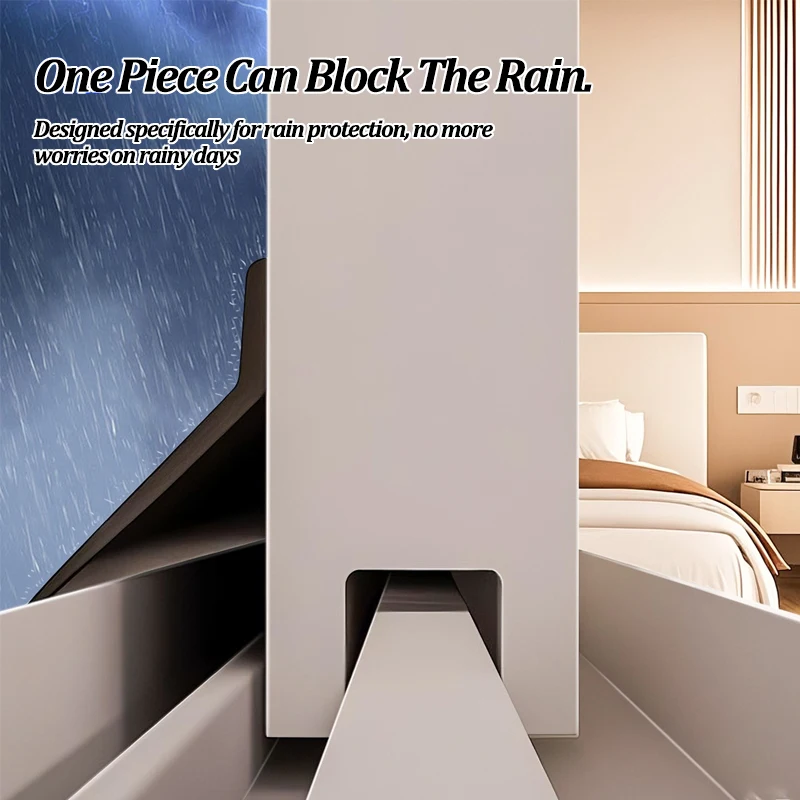 Home Window Water Blocking Bar 1m Sliding Window Rain Weatherstrip Balcony Insulation Windproof Sealing Strip Flashing Board