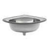 Triangular Bathroom Vessel Sink - 17.32 x 14.57in Countertop Mounted Vanity Sink, Stainless Steel Wall-mounted Basin Set 3
