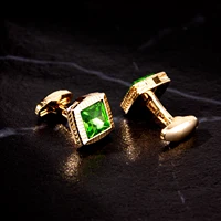 Luxury Cufflinks Man Shirt French Cufflinks For Mens Wedding Sleeve Button Square Cuff Button Men Cuff-link Tie Clip Gold-plated