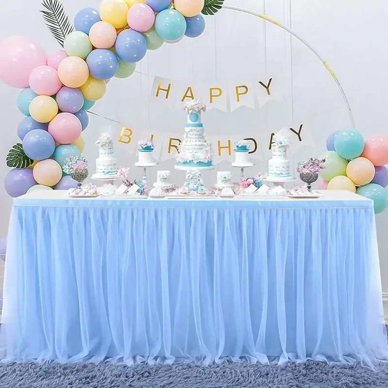 6/9/14FT Table Skirts Birthday Tulle Table Skirting Wedding Party Tutu Tulle Skirt Baby Shower Wedding Party Home Decor