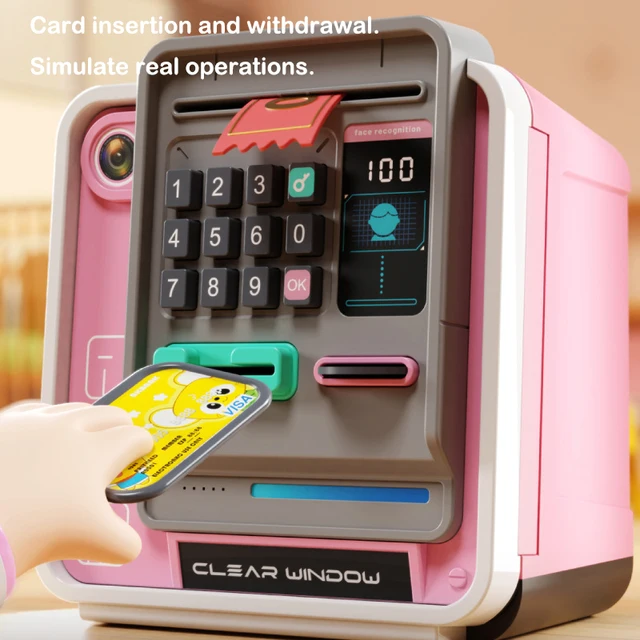 New ATM Machine Safe Box Money Bank Electronic Piggy Bank Automatic Code Key Lock Coin Deposit Password Money Box 5