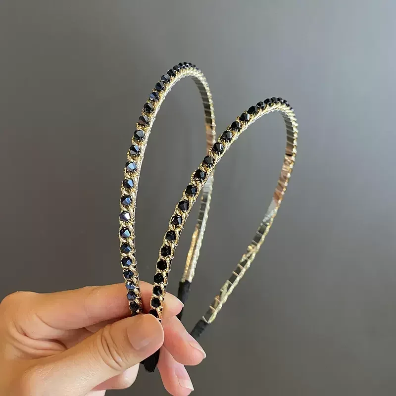 Fashion Metal Chain Crystal Bezel Headwear for Women Headband Girls Hair Bands Vintage Hairband Hoop for Hair Accessories