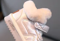 2024 Winter Snow Boots For Girls PU Leather Plush Warm Cotton Shoes Anti-slippery Soft-soled Velvet Soft Winter Footwear For Kid 6