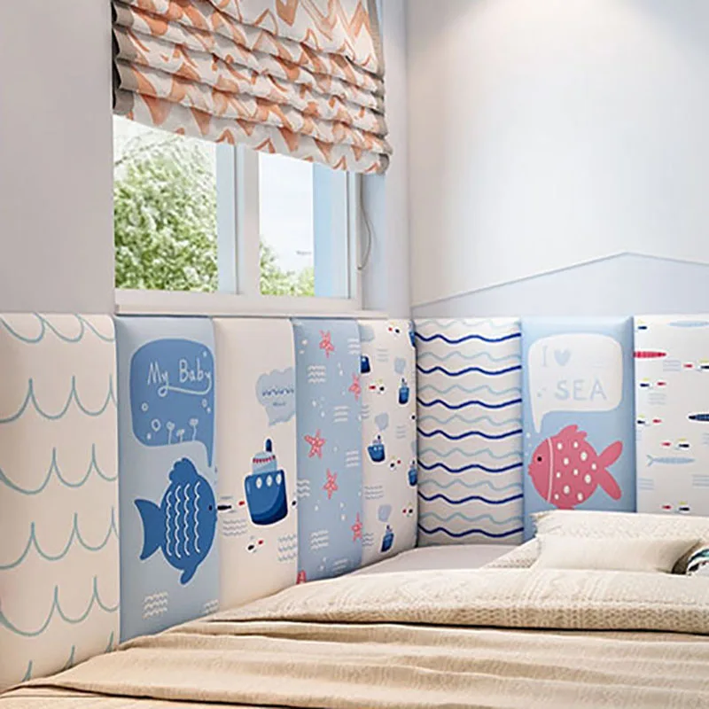 

2023 new children's room thickened self-adhesive soft bag color cartoon headboard customization