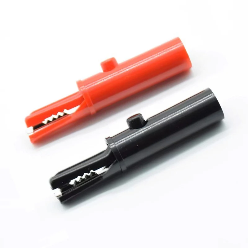 AK10 professional multimeter COMPLY HIRSCHMANN 4mm red black push button type full protective alligator clips 2Pcs