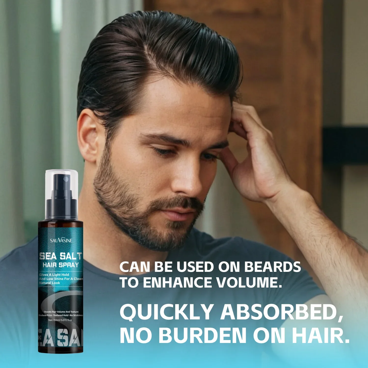 Natural Sea Salt Spray for Men Women Hair Add Volume Texture Thickness Wave Curls Seasalt Beach Hairspray Styling Mist 150ML