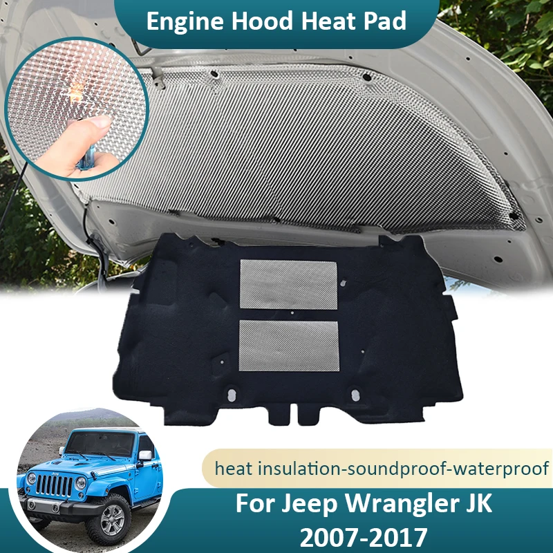 Jeep Wrangler JK Hood Insulation Pad 2007-2017 - Fireproof Soundproof Heat Shield Mat